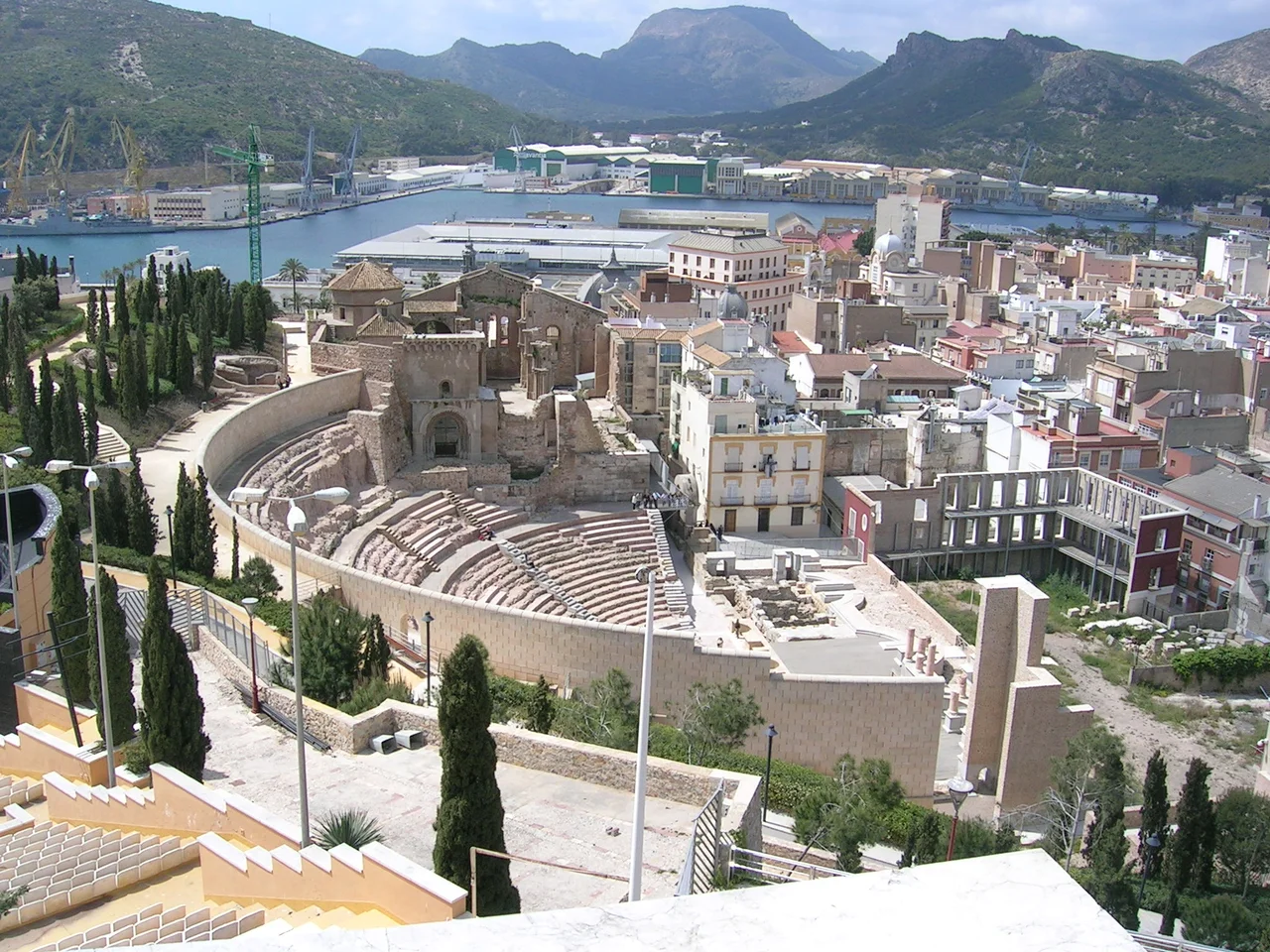 Roman theater of Cartagena & ruins of the Cathedral.