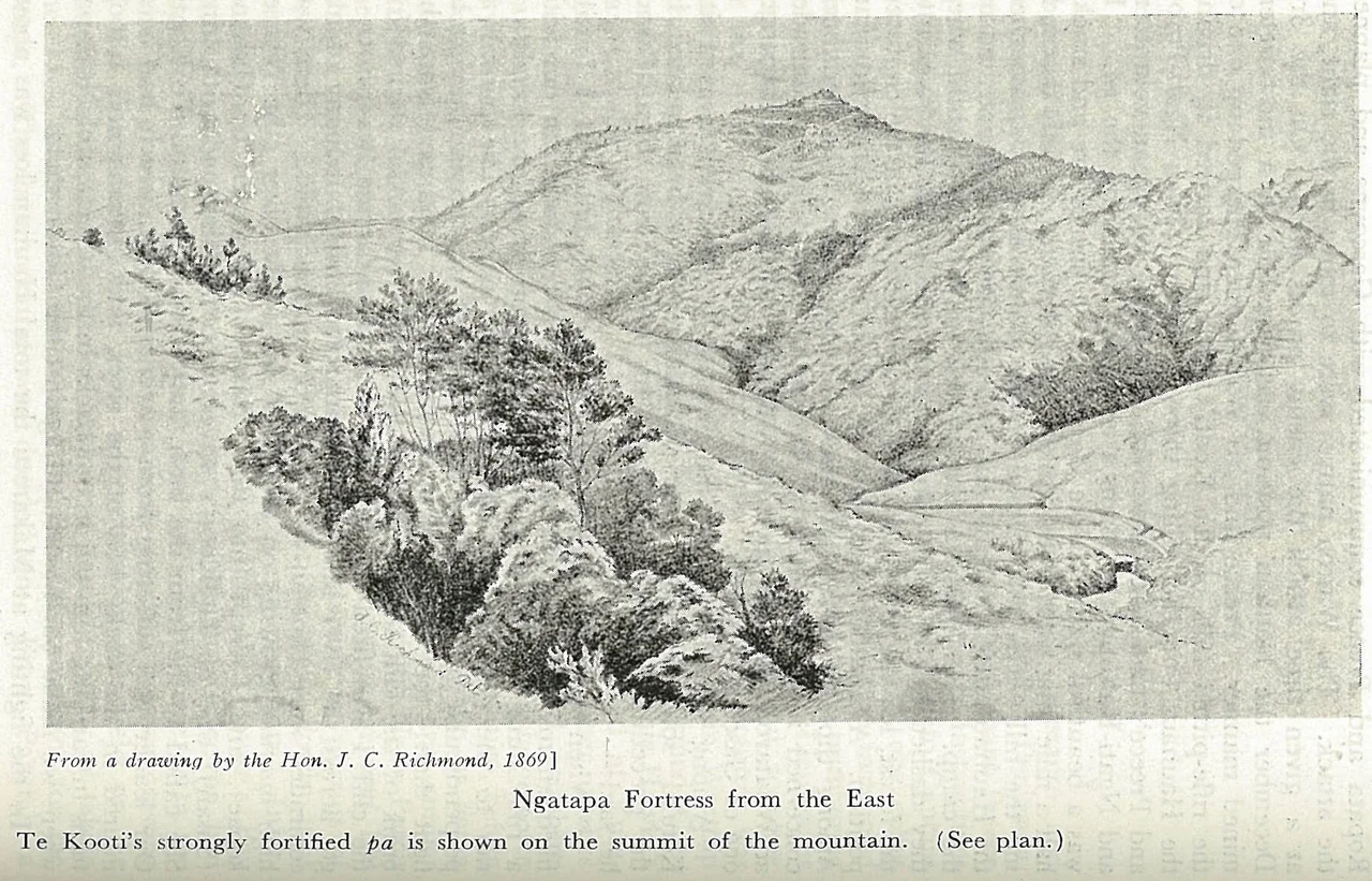 Ngatapa Pa from the East.