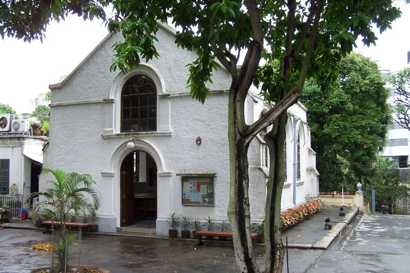 Macau Protestant Chapel, also known as Morrison Chapel, on the grounds of the Old Protestant Cemetery in Macau.